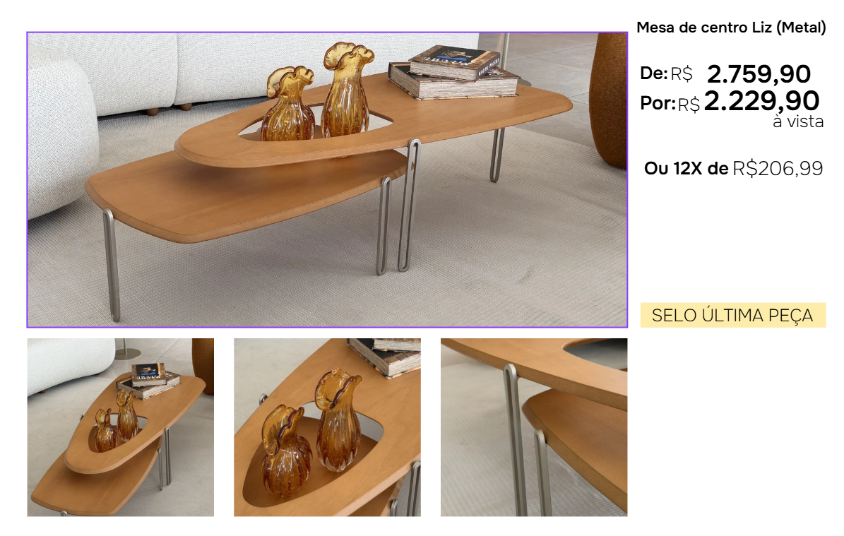 Mesa de Centro Liz (Metal)